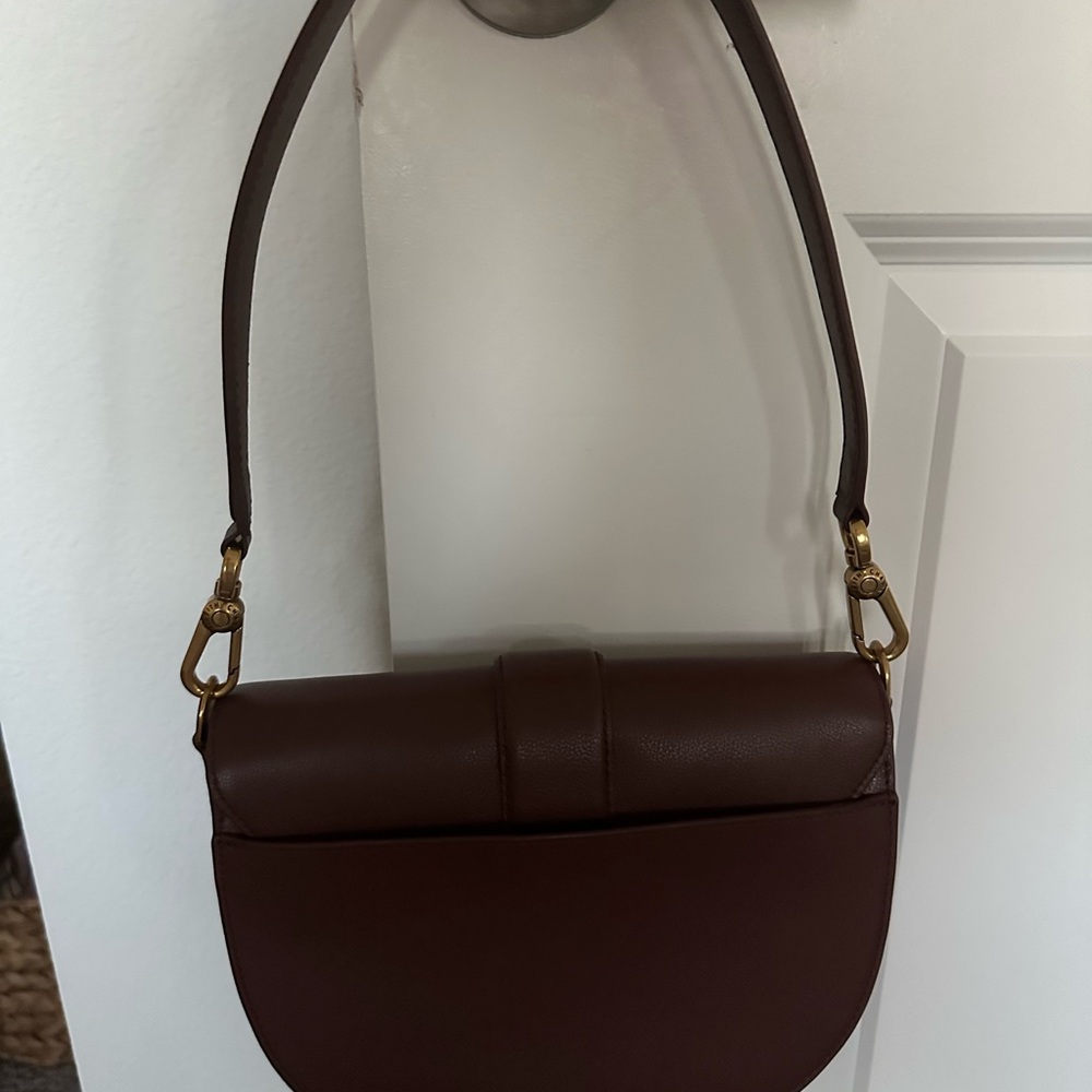 Charles & Keith Brown Shoulder Bag with Gold Buckle - Picture 9 of 9